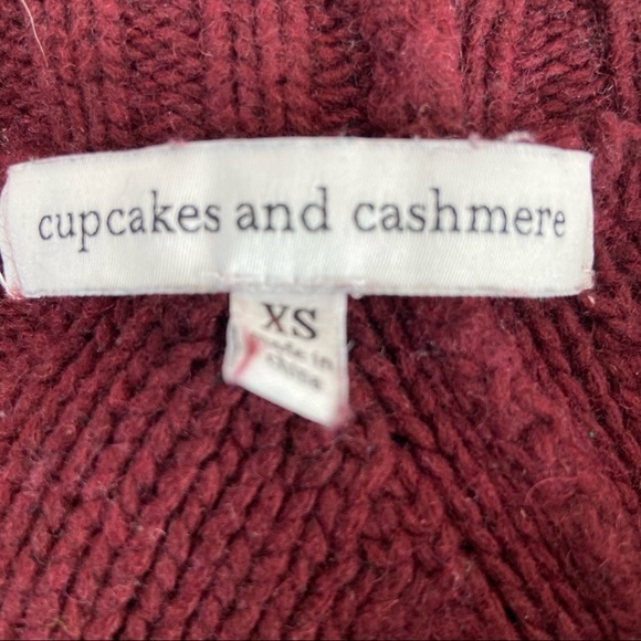 ANTHROPOLOGIE | Cupcakes and Cashmere Sweater Frayed Back Cut Out Wool Blend XS - Picture 5 of 6